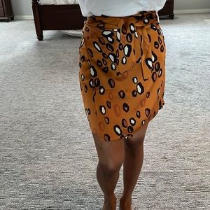 VICI tie waist leopard print mini skirt